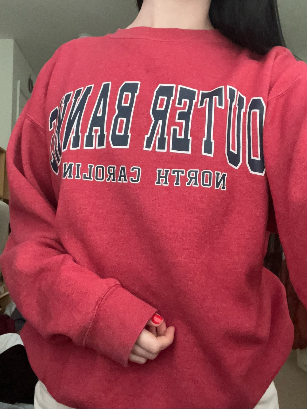 Women’s outer banks North Carolina Red Crewneck Sweatshirt